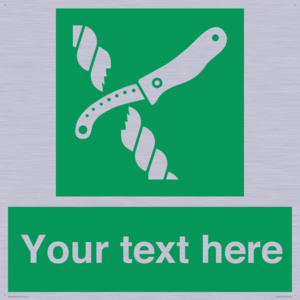 Custom sign safe condition Liferaft knife